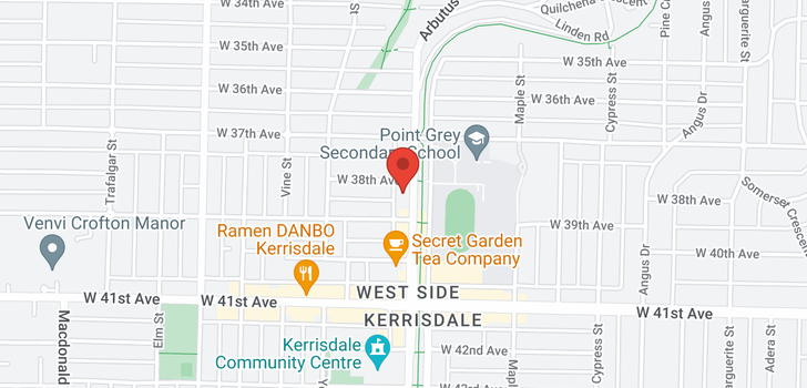 map of 304 2102 W 38TH AVENUE